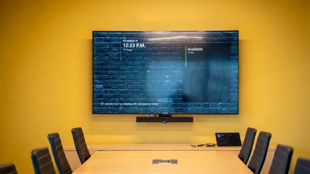 Microsoft Teams Rooms installation designed and integrated by Backman Vidcom.